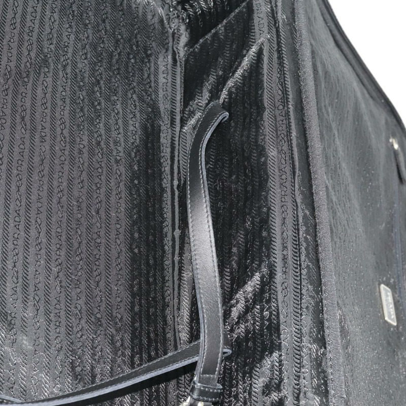 【日本直送】PRADA 黑色銀色尼龍手提箱 Auth 181553A-25