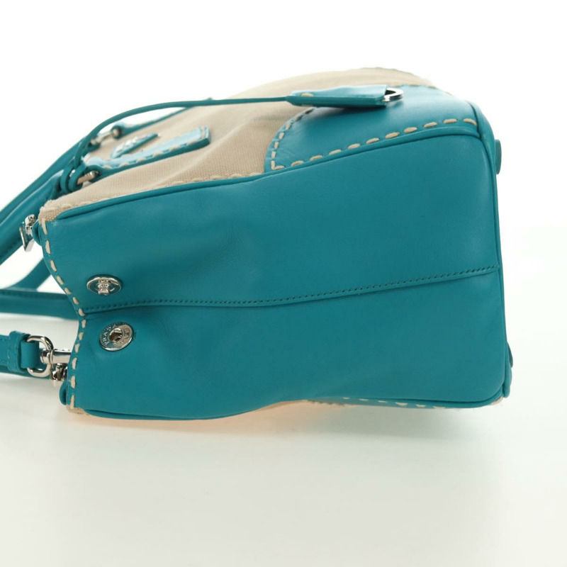 【日本直送】PRADA Galleria 手提包 皮革 兩用 藍色 銀色 正品 yk20397SAM-2