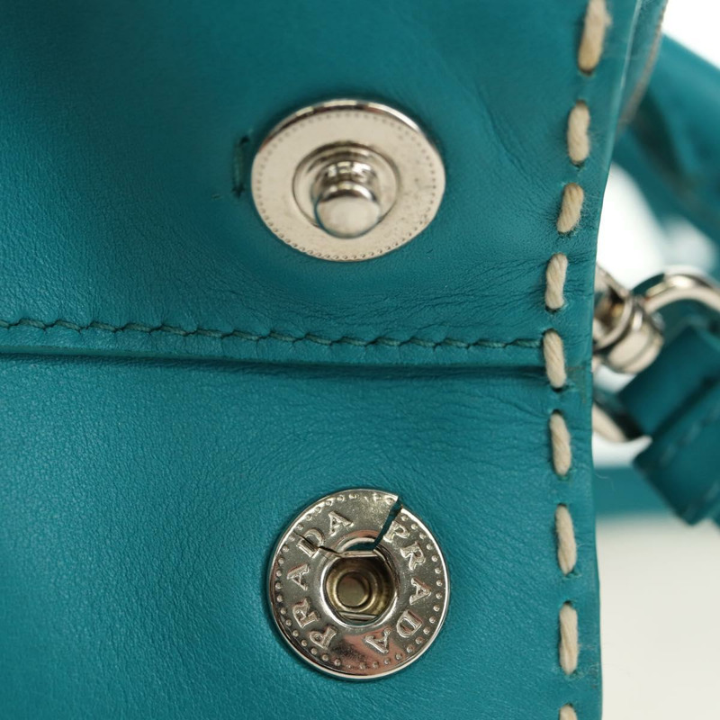 【日本直送】PRADA Galleria 手提包 皮革 兩用 藍色 銀色 正品 yk20397SAM-5