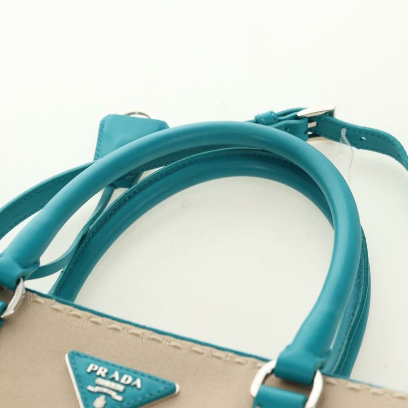 【日本直送】PRADA Galleria 手提包 皮革 兩用 藍色 銀色 正品 yk20397SAM-14