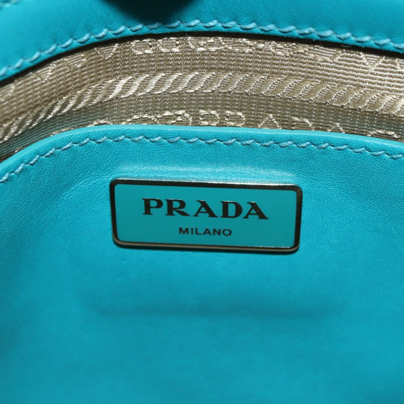 【日本直送】PRADA Galleria 手提包 皮革 兩用 藍色 銀色 正品 yk20397SAM-21