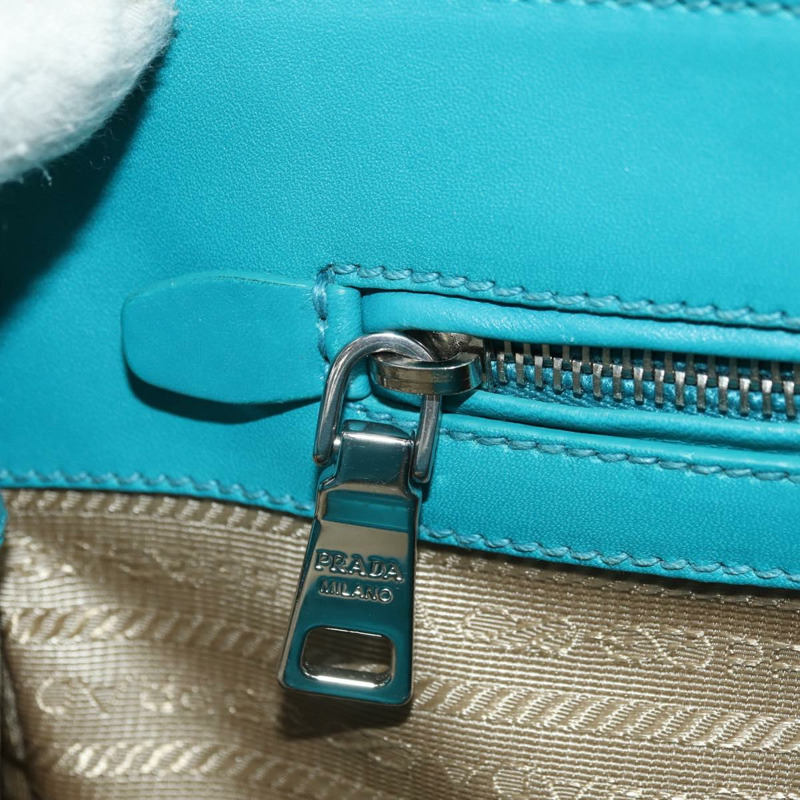 【日本直送】PRADA Galleria 手提包 皮革 兩用 藍色 銀色 正品 yk20397SAM-24