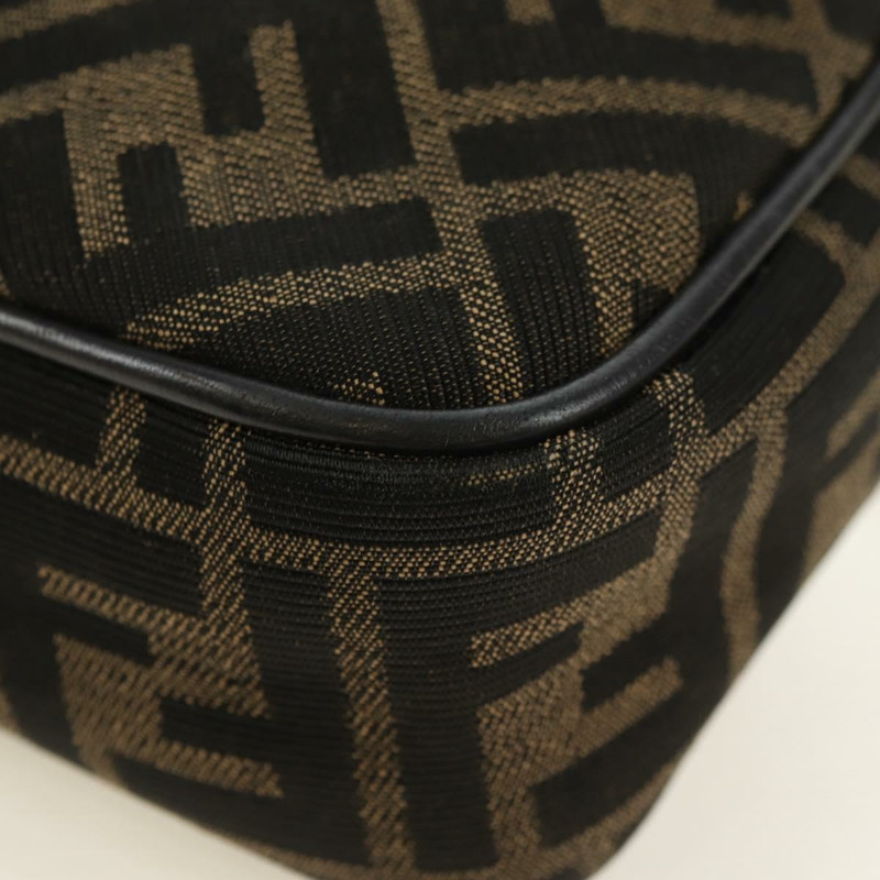 【日本直送】FENDI Zucca帆布法國鏈條中單肩包 黑色棕色 正品 yk20400SAM-15