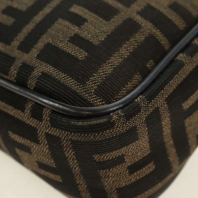 【日本直送】FENDI Zucca帆布法國鏈條中單肩包 黑色棕色 正品 yk20400SAM-17