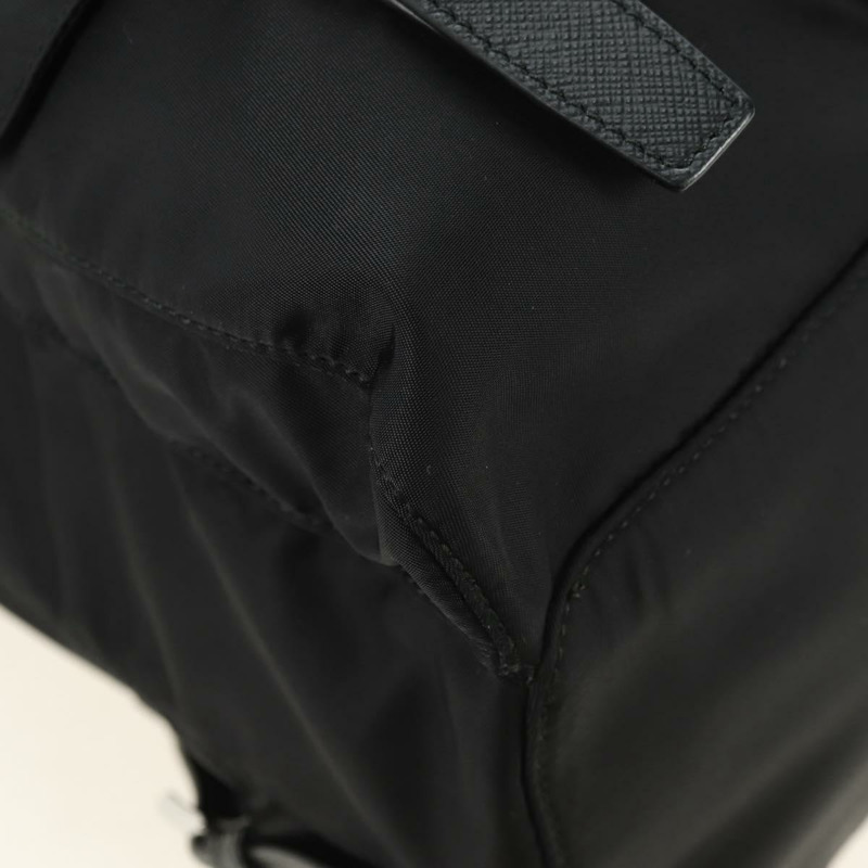 【日本直送】PRADA 尼龍雙肩包 黑色 銀色 1BZ811 正品 yk20393SAM-15