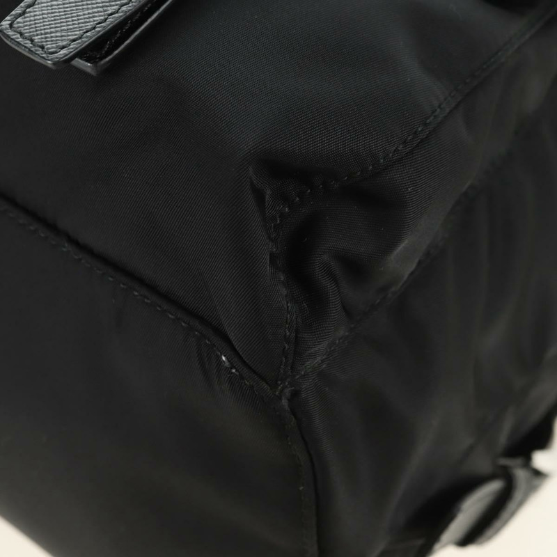 【日本直送】PRADA 尼龍雙肩包 黑色 銀色 1BZ811 正品 yk20393SAM-16