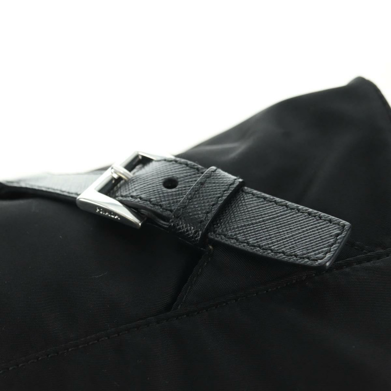 【日本直送】PRADA 尼龍雙肩包 黑色 銀色 1BZ811 正品 yk20393SAM-19