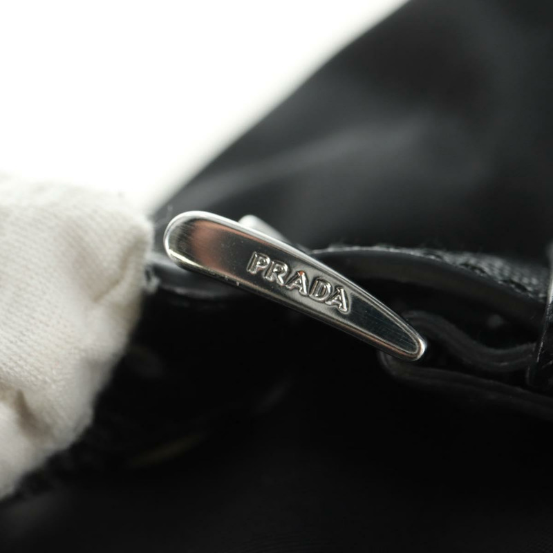 【日本直送】PRADA 尼龍雙肩包 黑色 銀色 1BZ811 正品 yk20393SAM-20