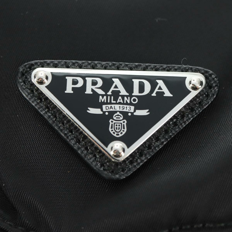 【日本直送】PRADA 尼龍雙肩包 黑色 銀色 1BZ811 正品 yk20393SAM-25