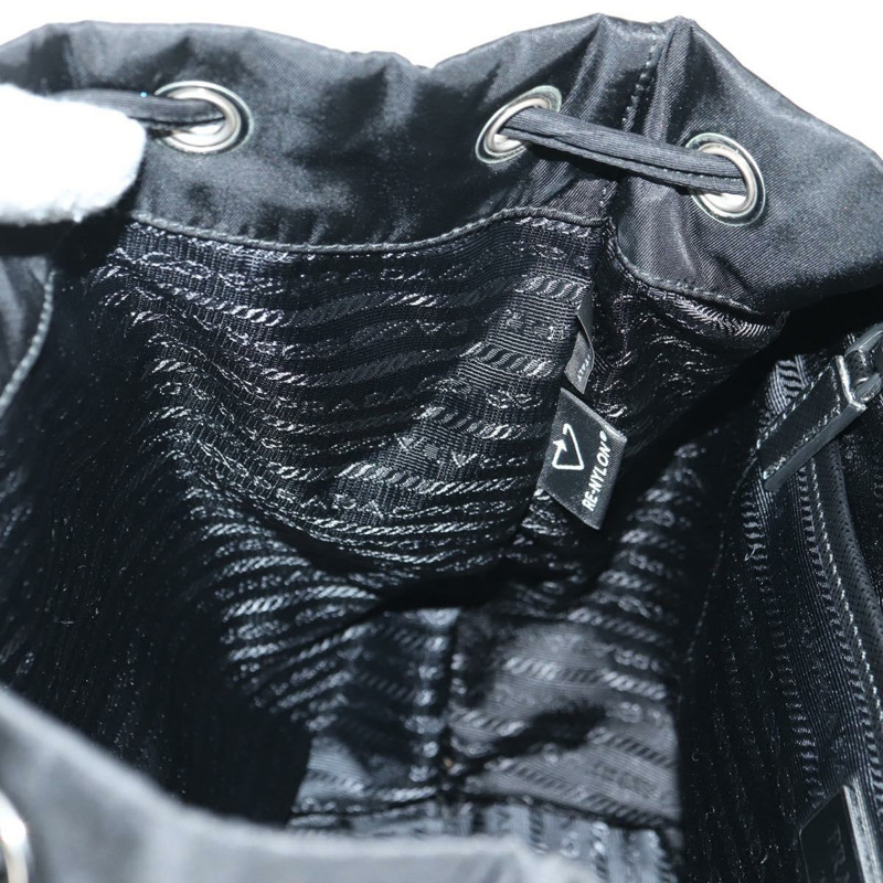 【日本直送】PRADA 尼龍雙肩包 黑色 銀色 1BZ811 正品 yk20393SAM-30