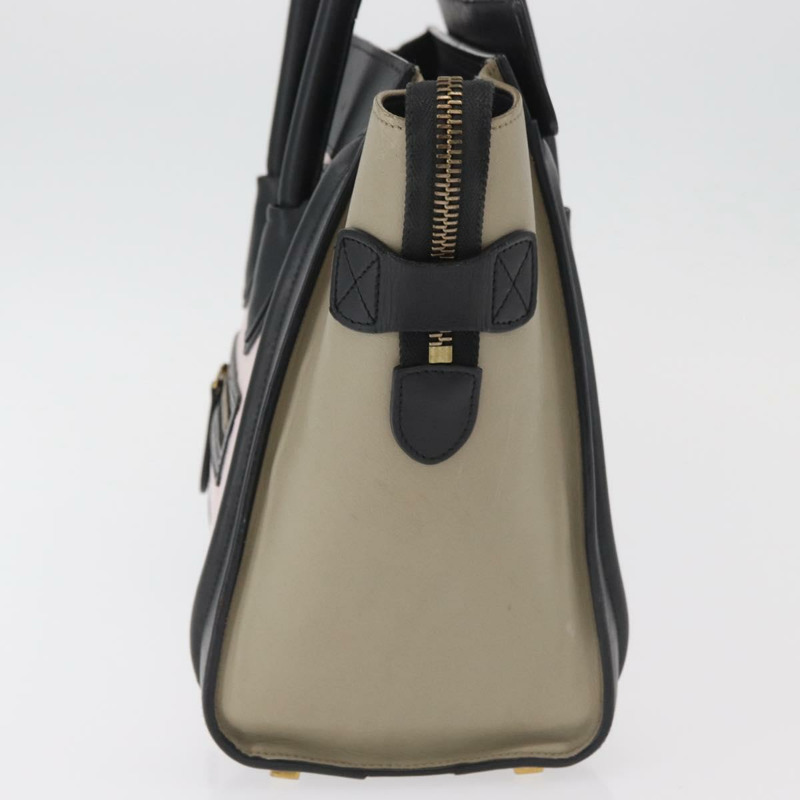【日本直送】CELINE Luggage Mini Shopper 手提包 皮革 粉紅色 黑色 正品 am11689V-2