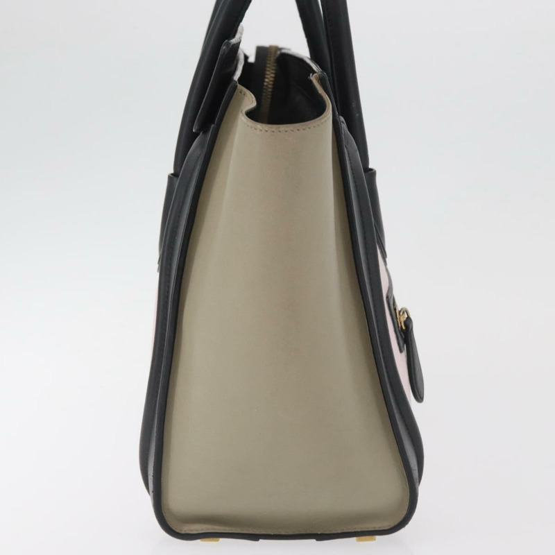 【日本直送】CELINE Luggage Mini Shopper 手提包 皮革 粉紅色 黑色 正品 am11689V-3