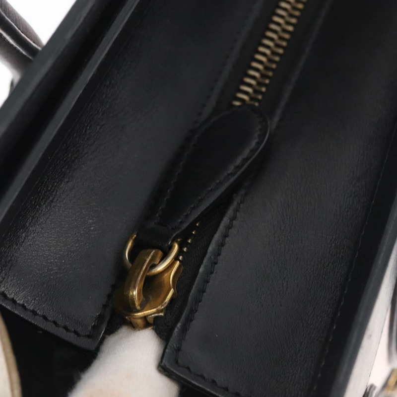 【日本直送】CELINE Luggage Mini Shopper 手提包 皮革 粉紅色 黑色 正品 am11689V-8