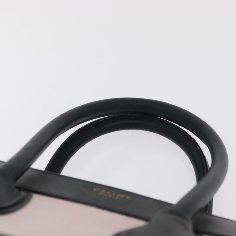 【日本直送】CELINE Luggage Mini Shopper 手提包 皮革 粉紅色 黑色 正品 am11689V-13