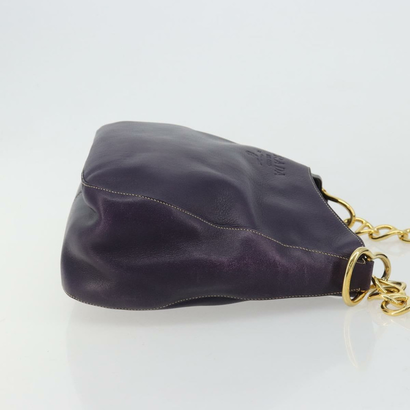 【日本直送】PRADA 鏈條單肩包 皮革 紫色 金色 正品 171280V-2