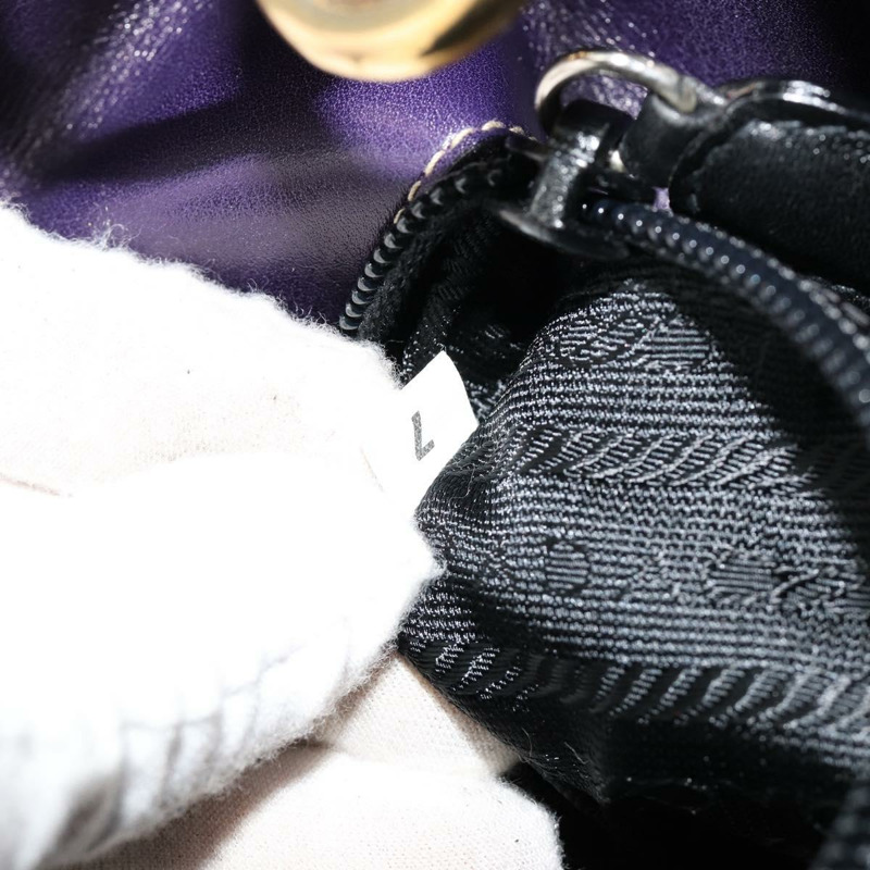【日本直送】PRADA 鏈條單肩包 皮革 紫色 金色 正品 171280V-10