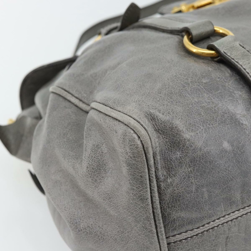 【日本直送】Miu Miu 手提包 皮革 兩用 灰色 金色 正品 182014SAM-16