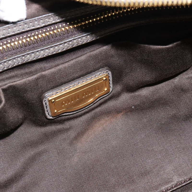 【日本直送】Miu Miu 手提包 皮革 兩用 灰色 金色 正品 182014SAM-22