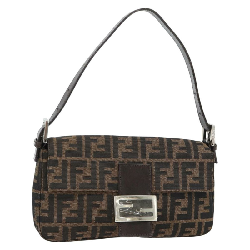 【日本直送】FENDI Zucca帆布Mamma Baguette單肩包 黑色棕色 正品 178872SAM-0