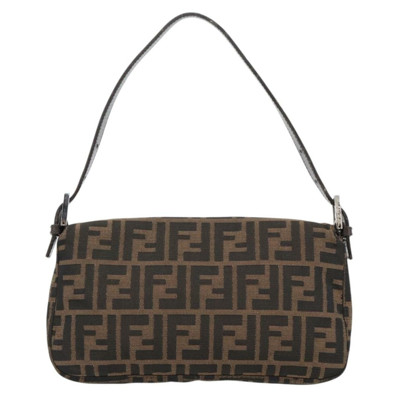 【日本直送】FENDI Zucca帆布Mamma Baguette單肩包 黑色棕色 正品 178872SAM-1