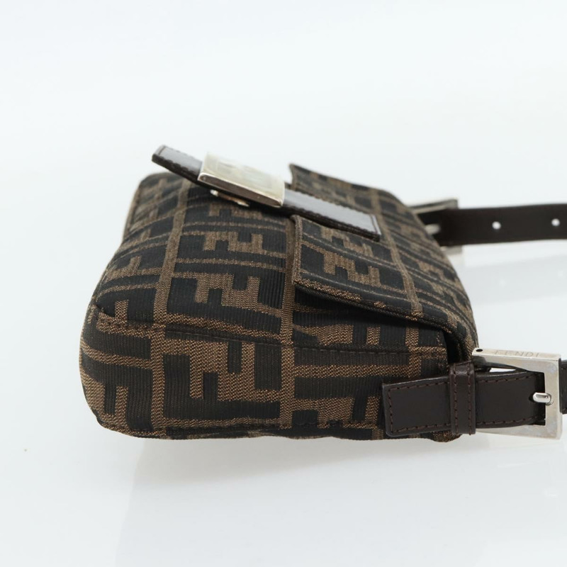 【日本直送】FENDI Zucca帆布Mamma Baguette單肩包 黑色棕色 正品 178872SAM-3