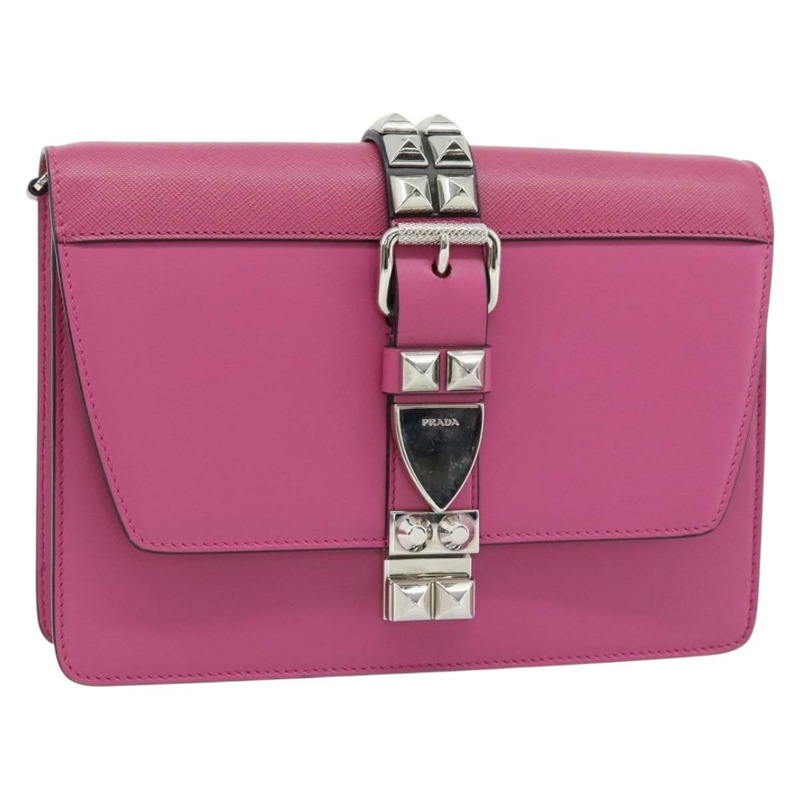【日本直送】PRADA 粉紅銀色皮革手拿包 正品 181770A-0