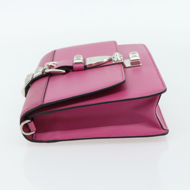 【日本直送】PRADA 粉紅銀色皮革手拿包 正品 181770A-2