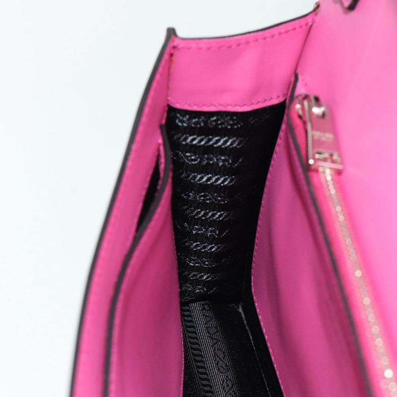 【日本直送】PRADA 粉紅銀色皮革手拿包 正品 181770A-18