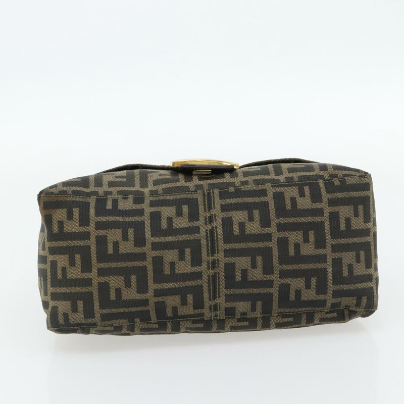 【日本直送】FENDI Zucca 帆布 Mamma Baguette 單肩包黑棕色正品 181871M-4