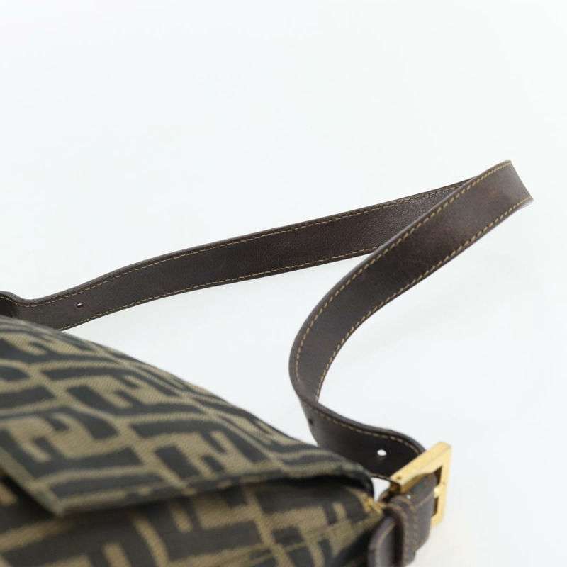 【日本直送】FENDI Zucca 帆布 Mamma Baguette 單肩包黑棕色正品 181871M-7
