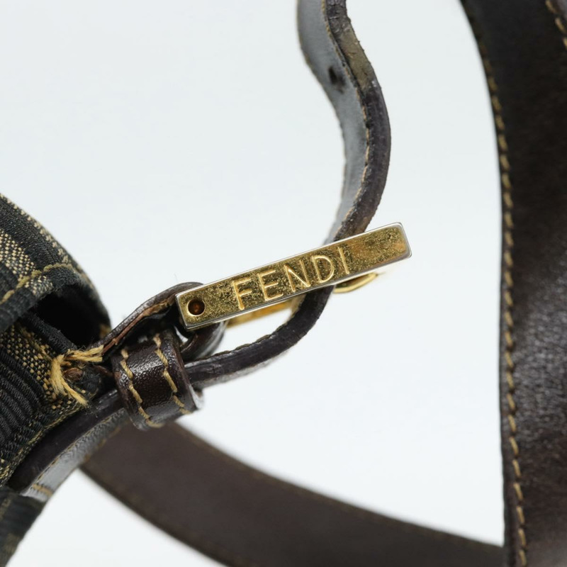 【日本直送】FENDI Zucca 帆布 Mamma Baguette 單肩包黑棕色正品 181871M-8