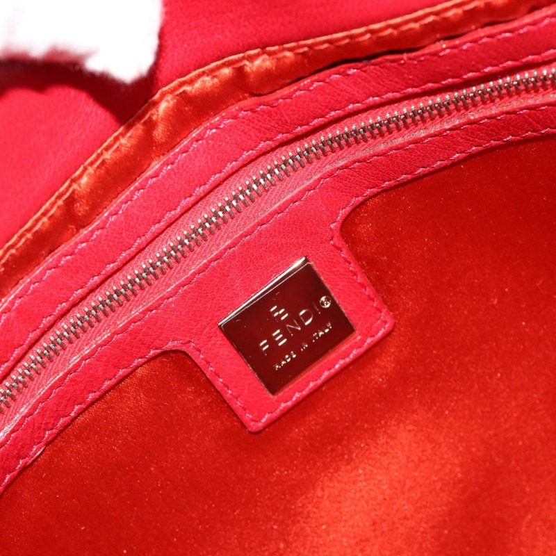【日本直送】FENDI Mamma Baguette 單肩包，皮革材質，紅色/銀色，貨號 2373 26325，正品編號 181860M-21