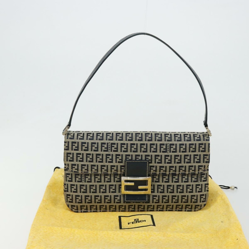 【日本直送】FENDI Zucchino帆布單肩包 海軍藍 銀色 正品 182201V-11