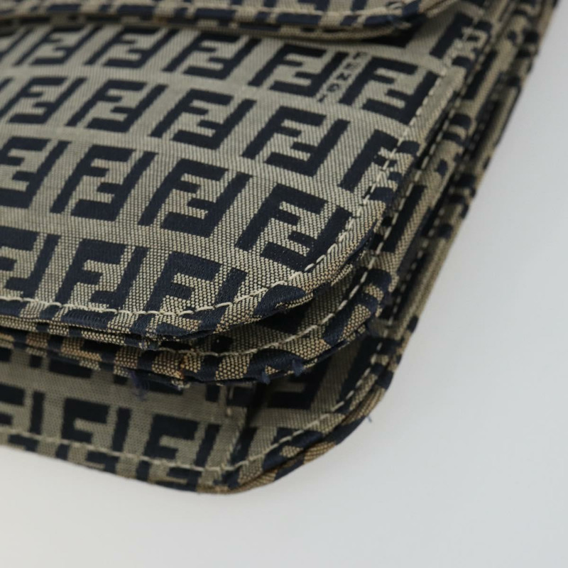 【日本直送】FENDI Zucchino帆布單肩包 海軍藍 銀色 正品 182201V-14