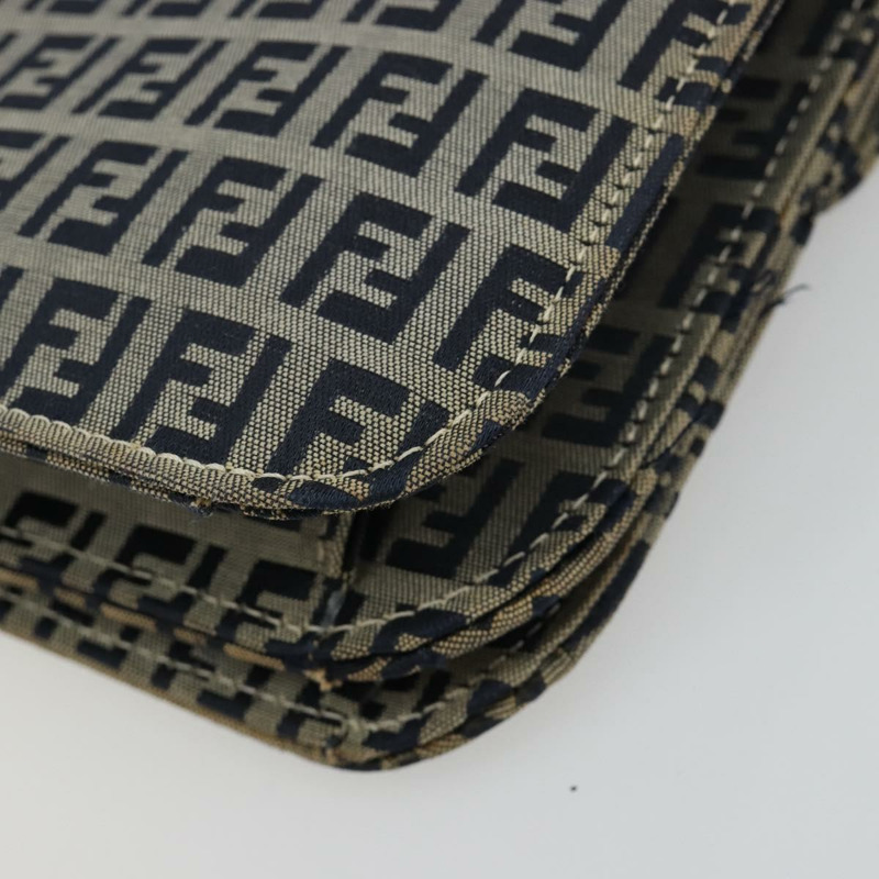 【日本直送】FENDI Zucchino帆布單肩包 海軍藍 銀色 正品 182201V-16