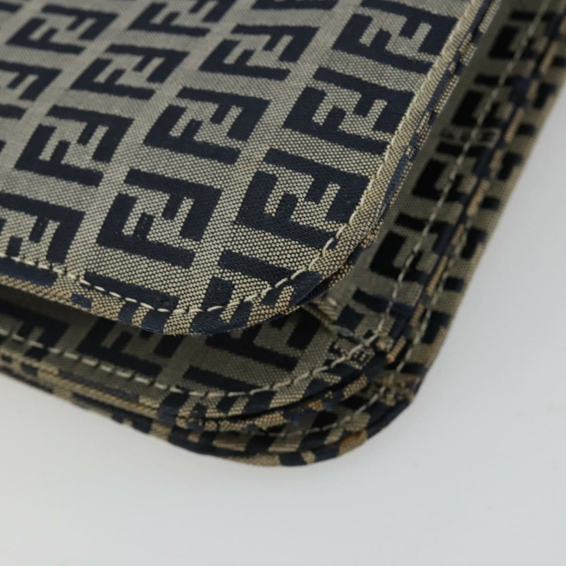 【日本直送】FENDI Zucchino帆布單肩包 海軍藍 銀色 正品 182201V-17