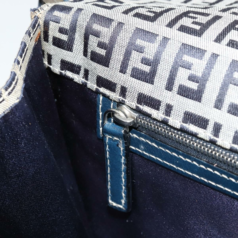 【日本直送】FENDI Zucchino帆布單肩包 海軍藍 銀色 正品 182201V-24