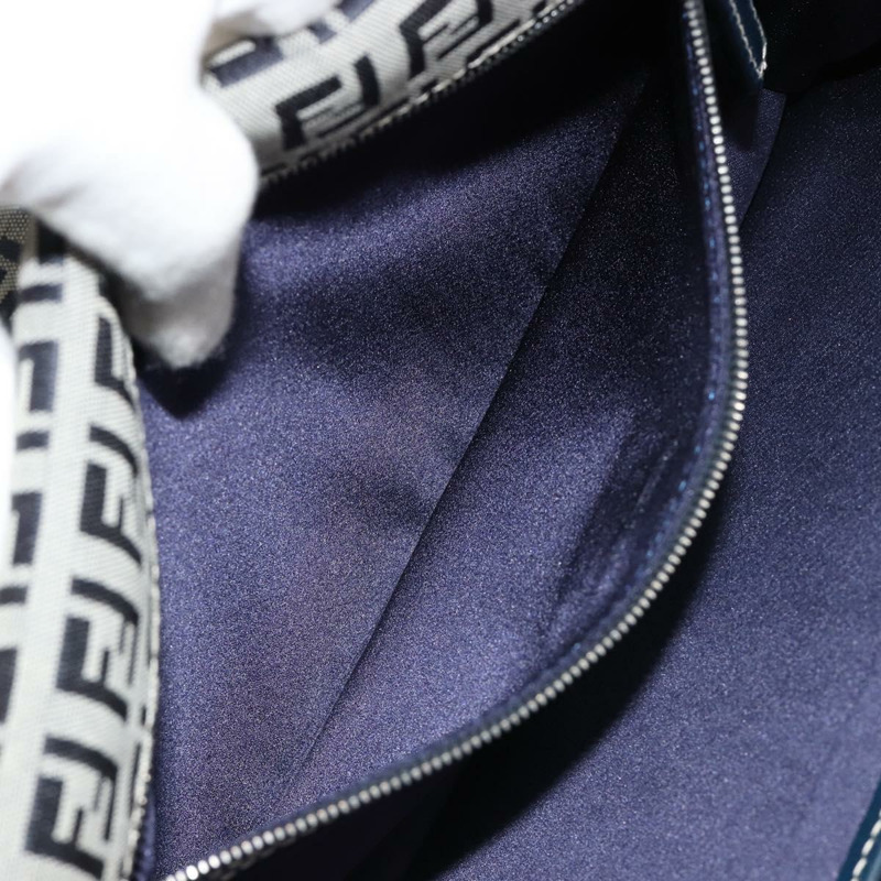 【日本直送】FENDI Zucchino帆布單肩包 海軍藍 銀色 正品 182201V-25