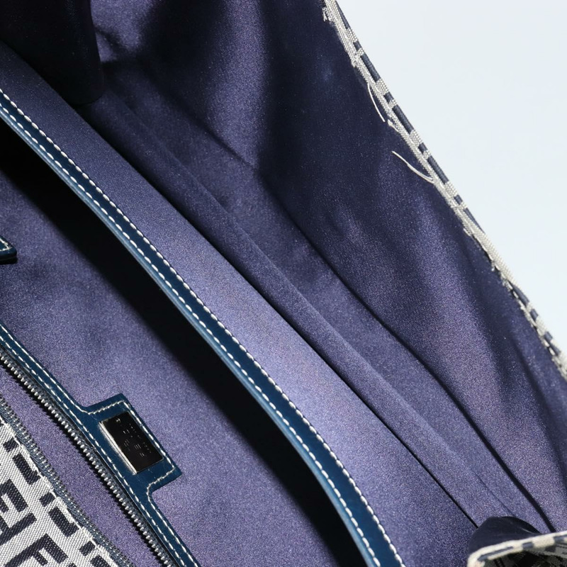 【日本直送】FENDI Zucchino帆布單肩包 海軍藍 銀色 正品 182201V-26