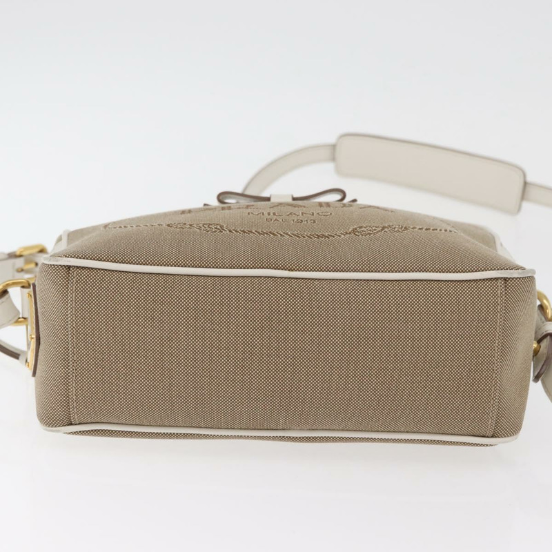 【日本直送】PRADA 提花肩包 米色 金色 正品 182221M-4