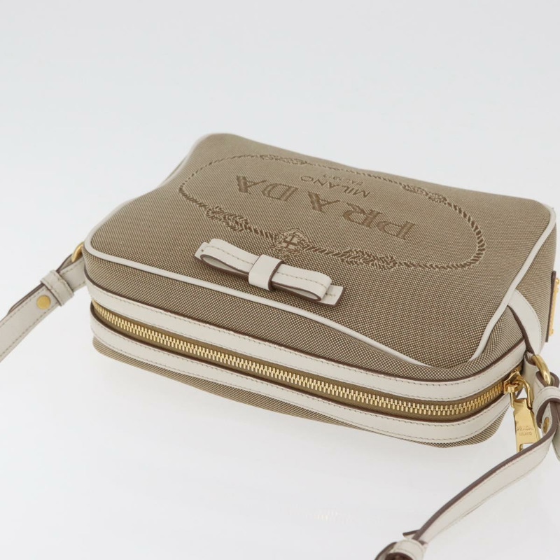 【日本直送】PRADA 提花肩包 米色 金色 正品 182221M-5