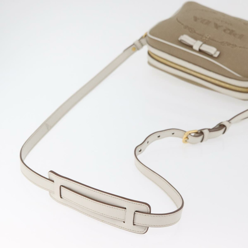 【日本直送】PRADA 提花肩包 米色 金色 正品 182221M-6