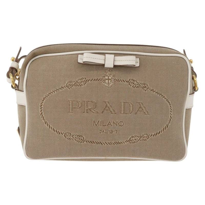 【日本直送】PRADA 提花肩包 米色 金色 正品 182221M-12