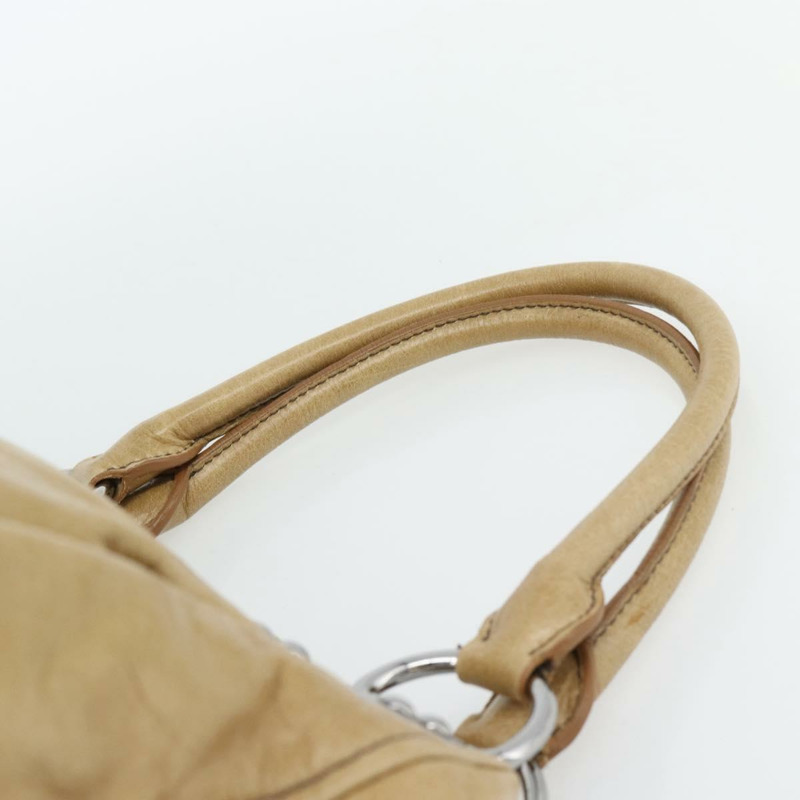 【日本直送】Miu Miu Vitter Lux 手提包皮革米色銀色正品 182126V-7