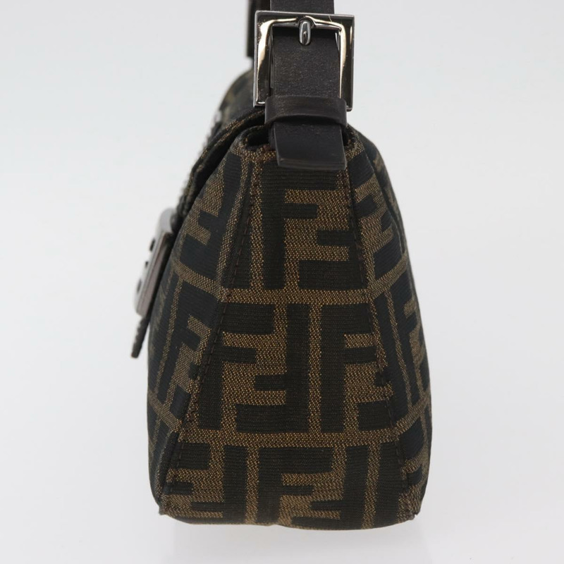 【日本直送】FENDI Zucca帆布Mamma Baguette單肩包 黑色棕色 正品 182801V-2