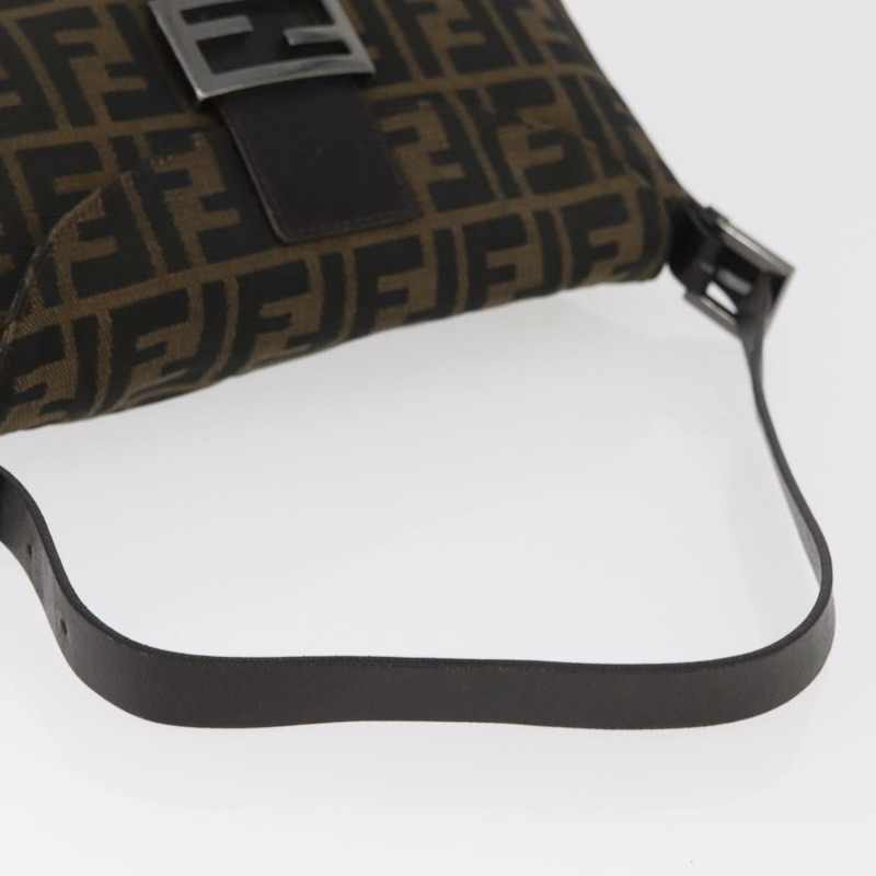 【日本直送】FENDI Zucca帆布Mamma Baguette單肩包 黑色棕色 正品 182801V-6