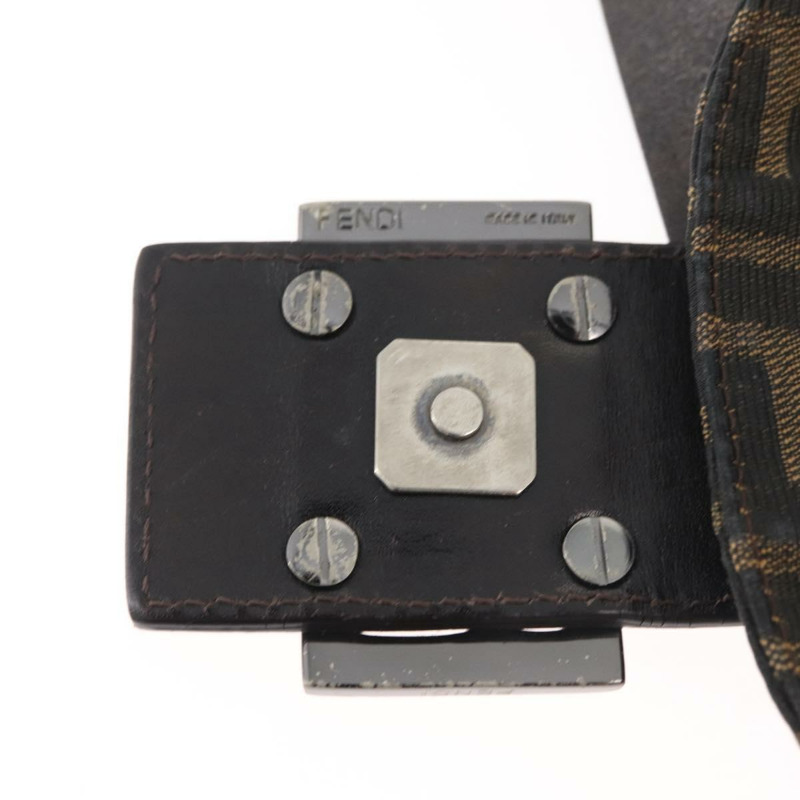 【日本直送】FENDI Zucca帆布Mamma Baguette單肩包 黑色棕色 正品 182801V-8