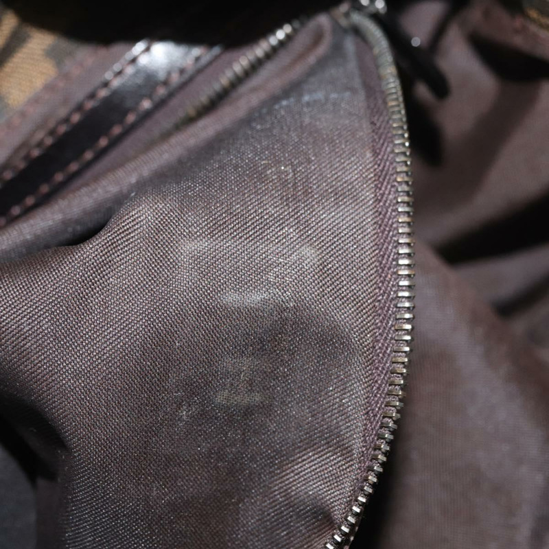 【日本直送】FENDI Zucca帆布Mamma Baguette單肩包 黑色棕色 正品 182801V-10
