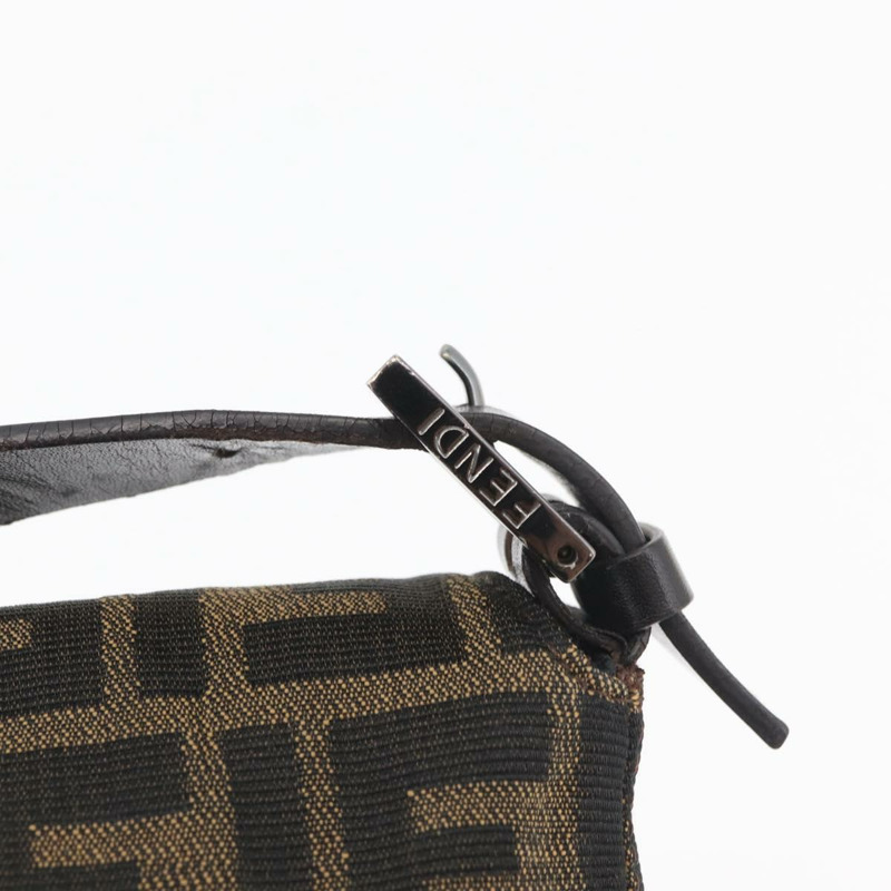 【日本直送】FENDI Zucca帆布Mamma Baguette單肩包 黑色棕色 正品 182801V-17