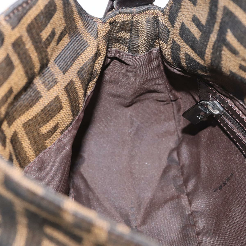【日本直送】FENDI Zucca帆布Mamma Baguette單肩包 黑色棕色 正品 182801V-22